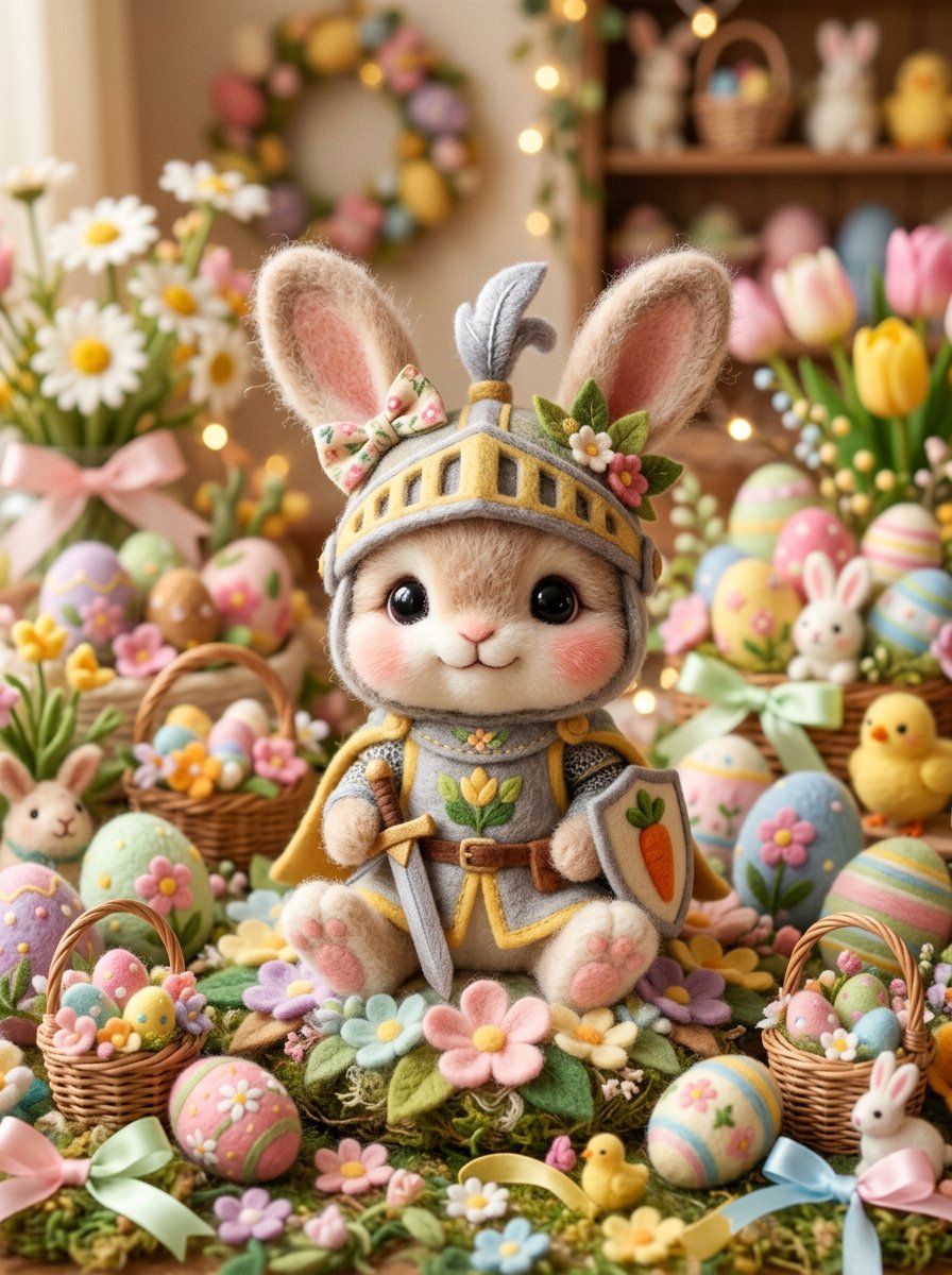 AI Prompt for Customizable Kawaii Easter Bunny Illustration