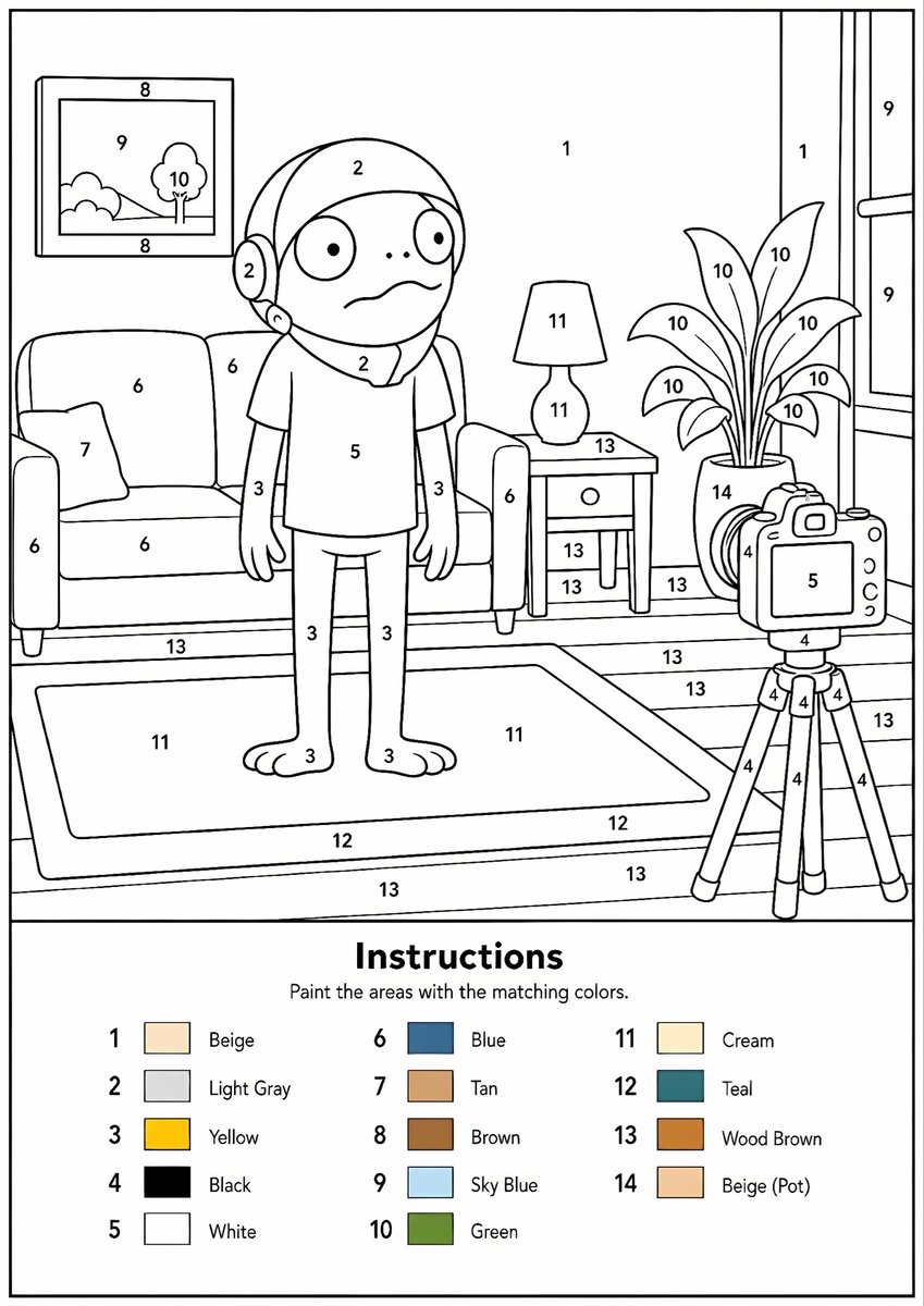 AI Prompt for Customizable Paint-by-Numbers Coloring Sheets