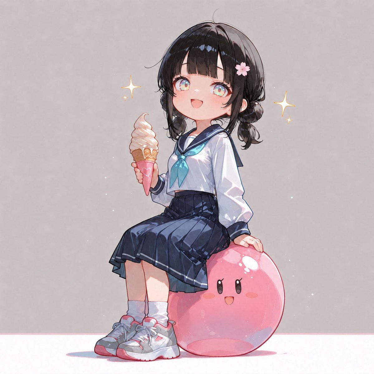 AI Prompt for Cute Anime Schoolgirl on Pink Slime Avatar