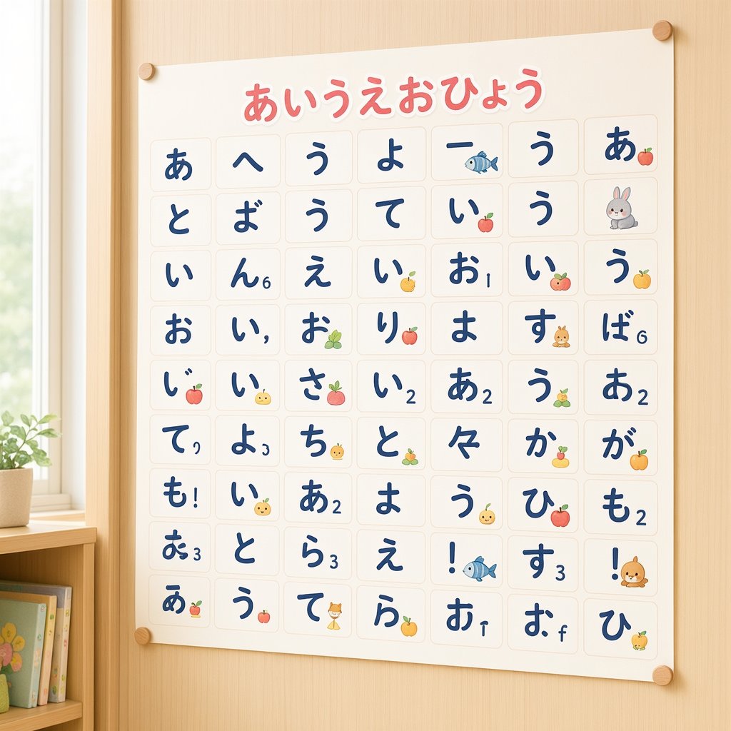 AI Prompt for Cute Hiragana Chart Poster Generator
