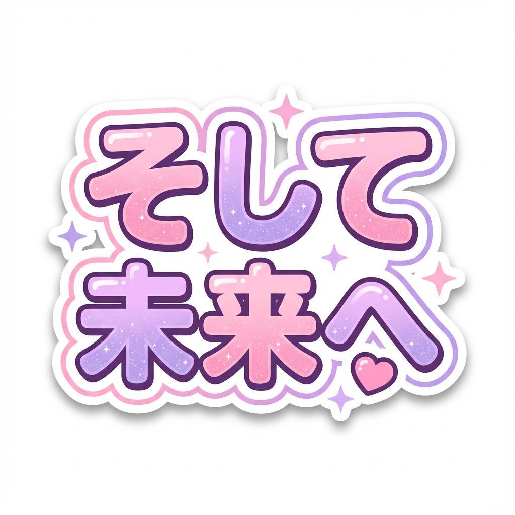 AI Prompt for Cute Japanese Anime-Style POP Typography Sticker