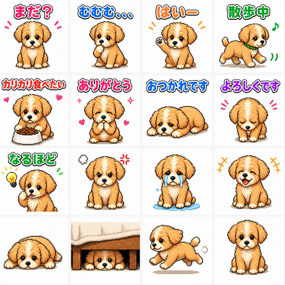 AI Prompt for Cute Japanese Pixel Art Premium LINE Stickers