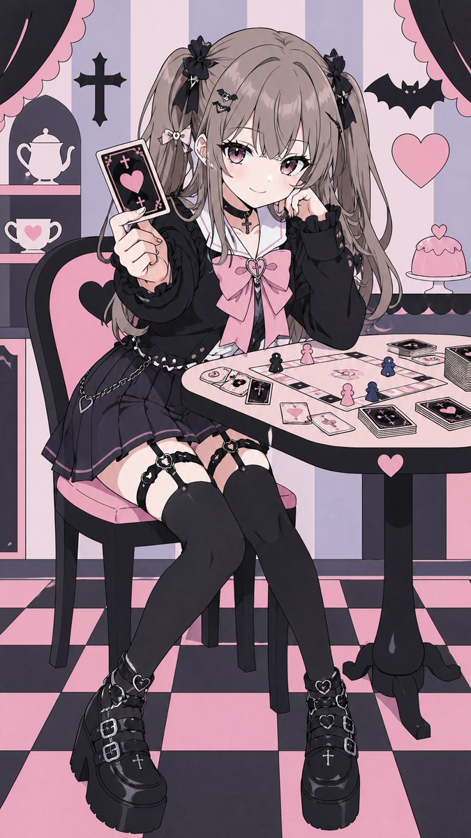 AI Prompt for Cute Pastel Goth Girl Illustration