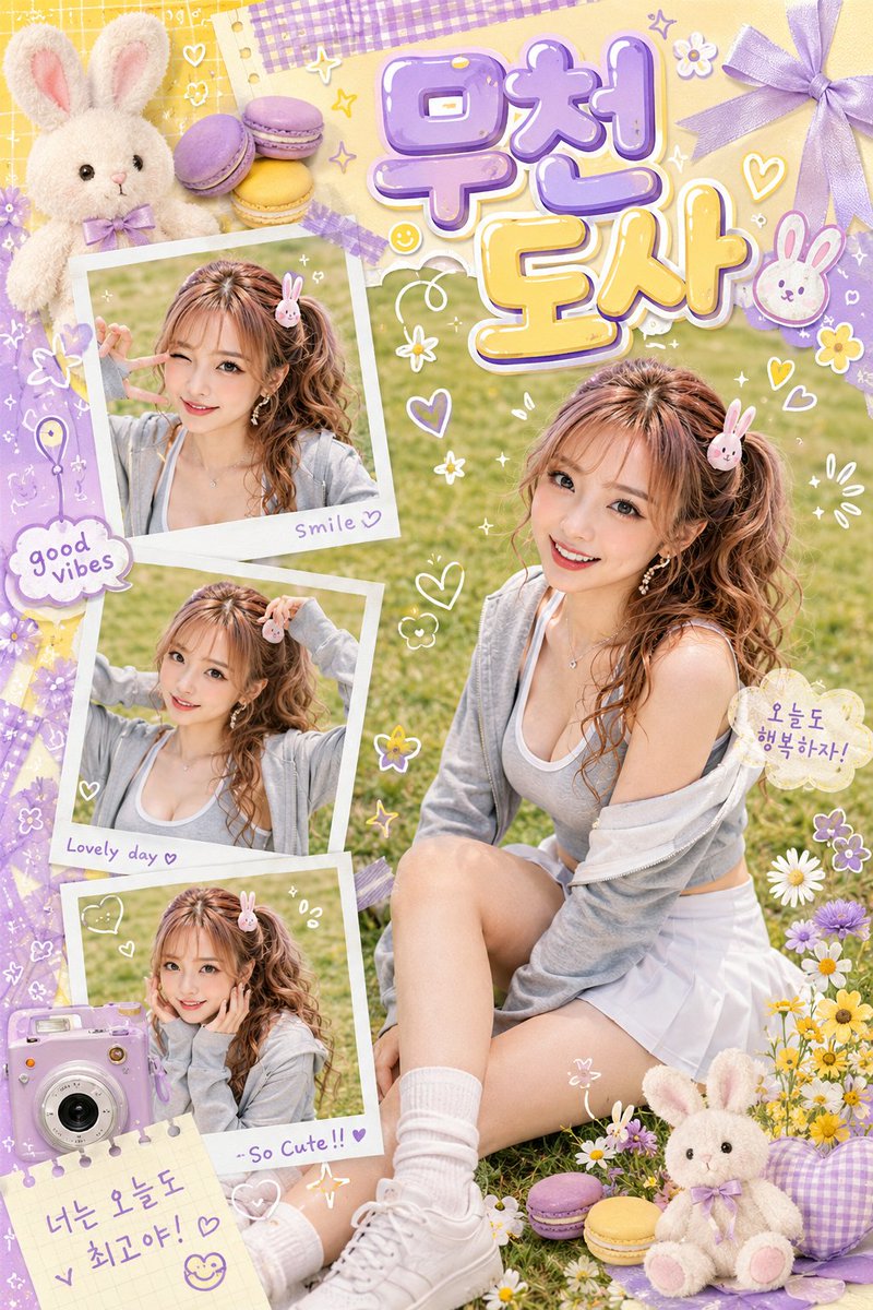 AI Prompt for Cutest Scrapbook Photo Poster with Bubble Typography and Pastel Colors