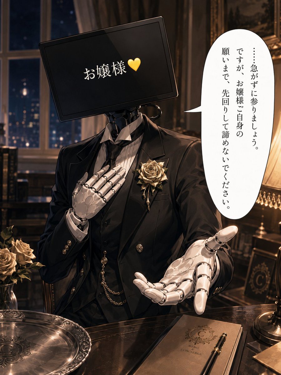 AI Prompt for Cybernetic Butler Anime Illustration