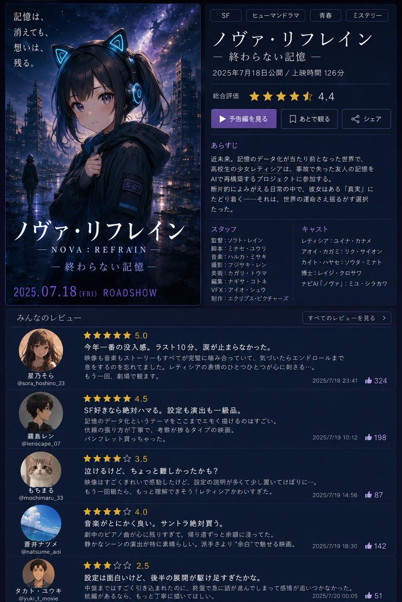 AI Prompt for Cyberpunk Anime Database Screenshot