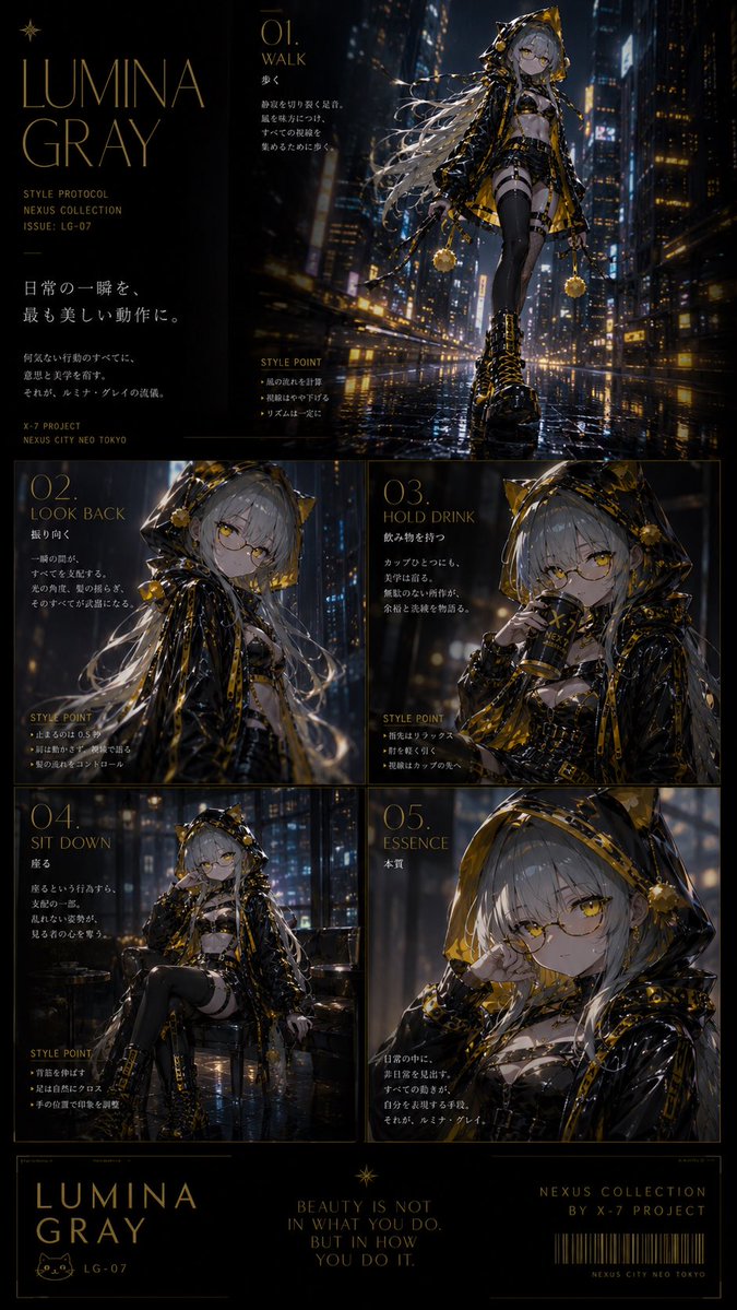 AI Prompt for Cyberpunk Anime Fashion Editorial with Model