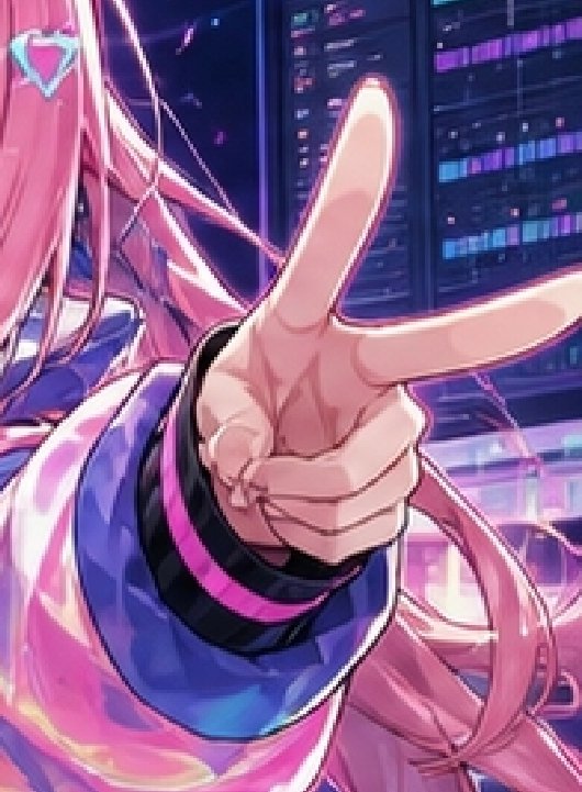 AI Prompt for Cyberpunk Anime Illustration with Pink-Haired Idol
