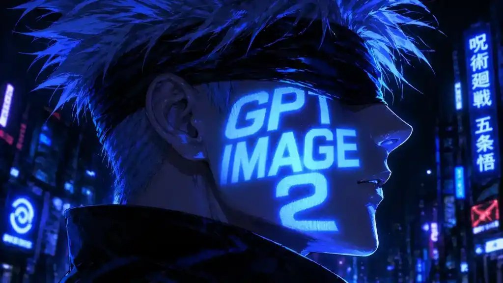 AI Prompt for Cyberpunk Anime Portrait with Neon Face Text
