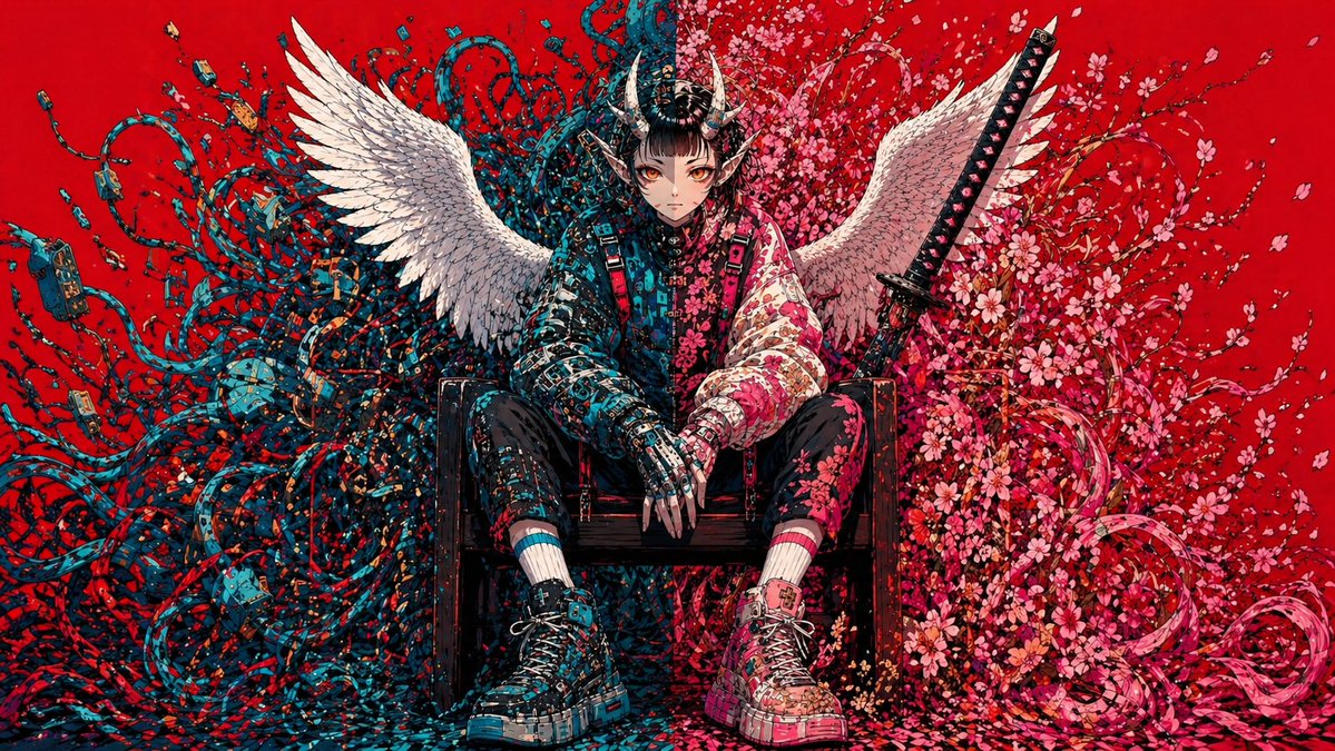 AI Prompt for Cyberpunk Fallen Angel Samurai Character Art