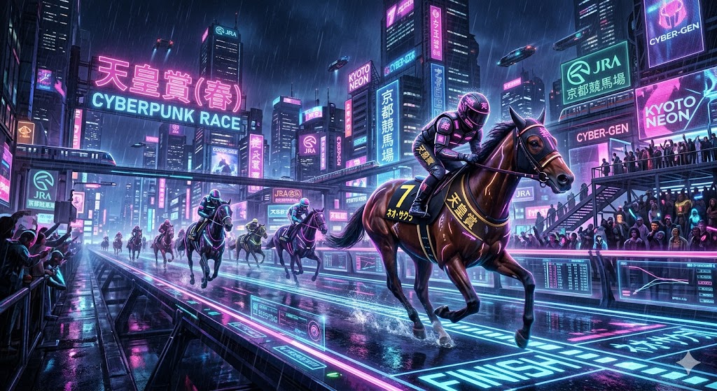AI Prompt for Cyberpunk Horse Racing Art