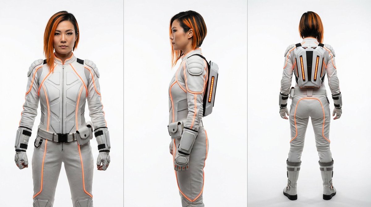 AI Prompt for Cyberpunk Japanese Woman Portrait with Orange Accents