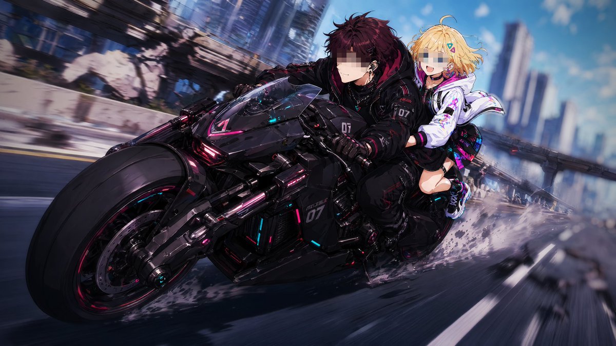 AI Prompt for Cyberpunk Motorcycle Illustration with Anime Style