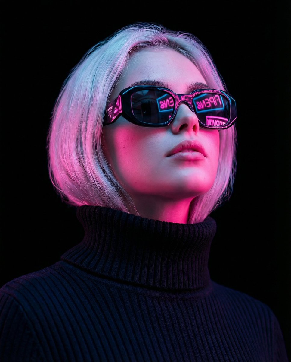 AI Prompt for Cyberpunk Portrait: Create a Bold, Stylized Portrait with Neon Accents and a Dark Background