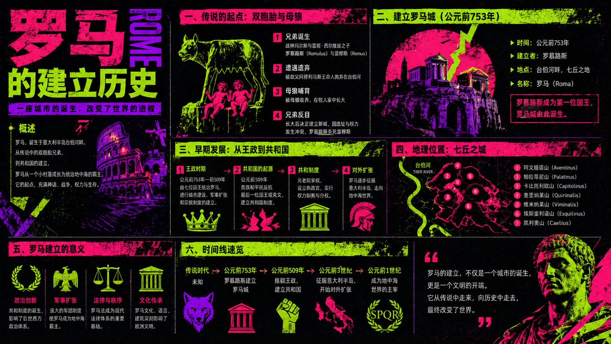 AI Prompt for Cyberpunk Rome Infographic Poster
