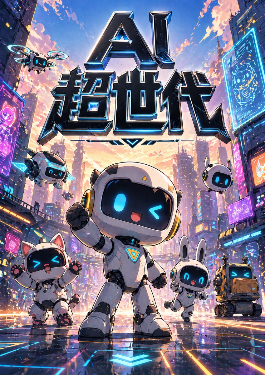 AI Prompt for Cyberpunk-Themed Typography Art with Robot Mascots