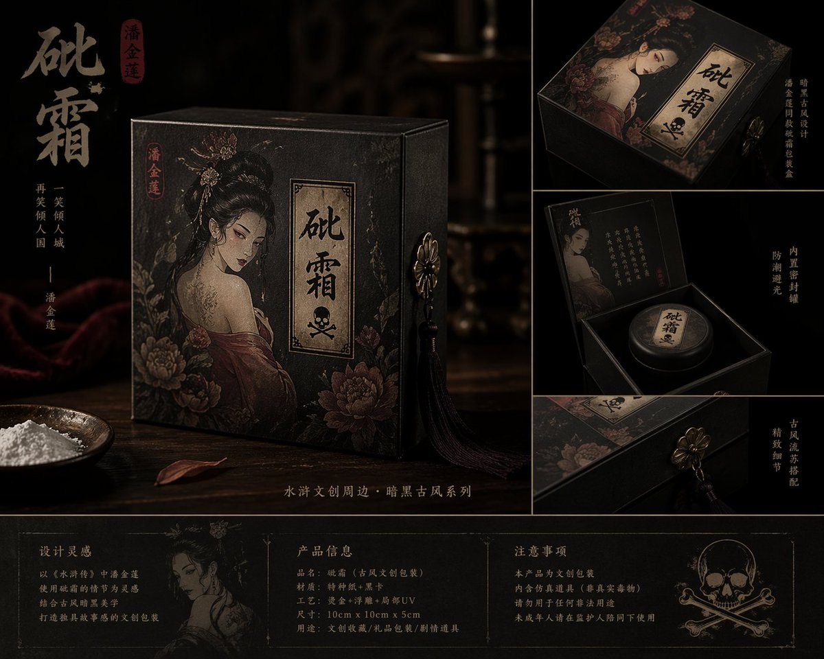 AI Prompt for Dark Ancient Chinese Packaging Design