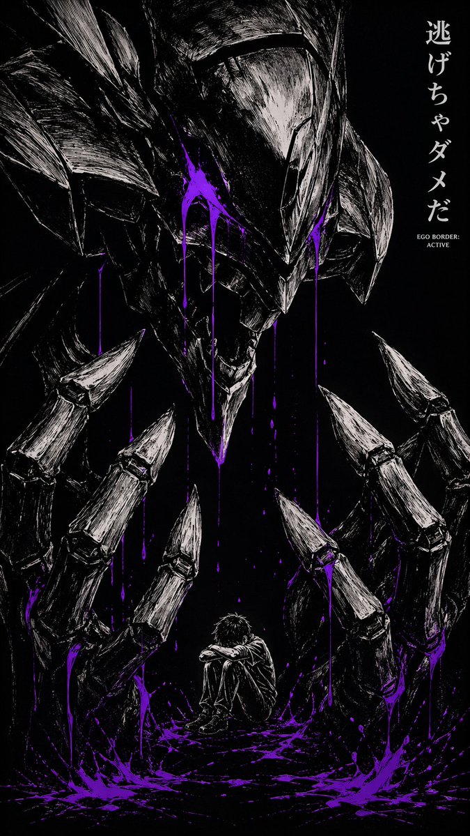 AI Prompt for Dark Anime Art: Frightened Child and Giant Monster