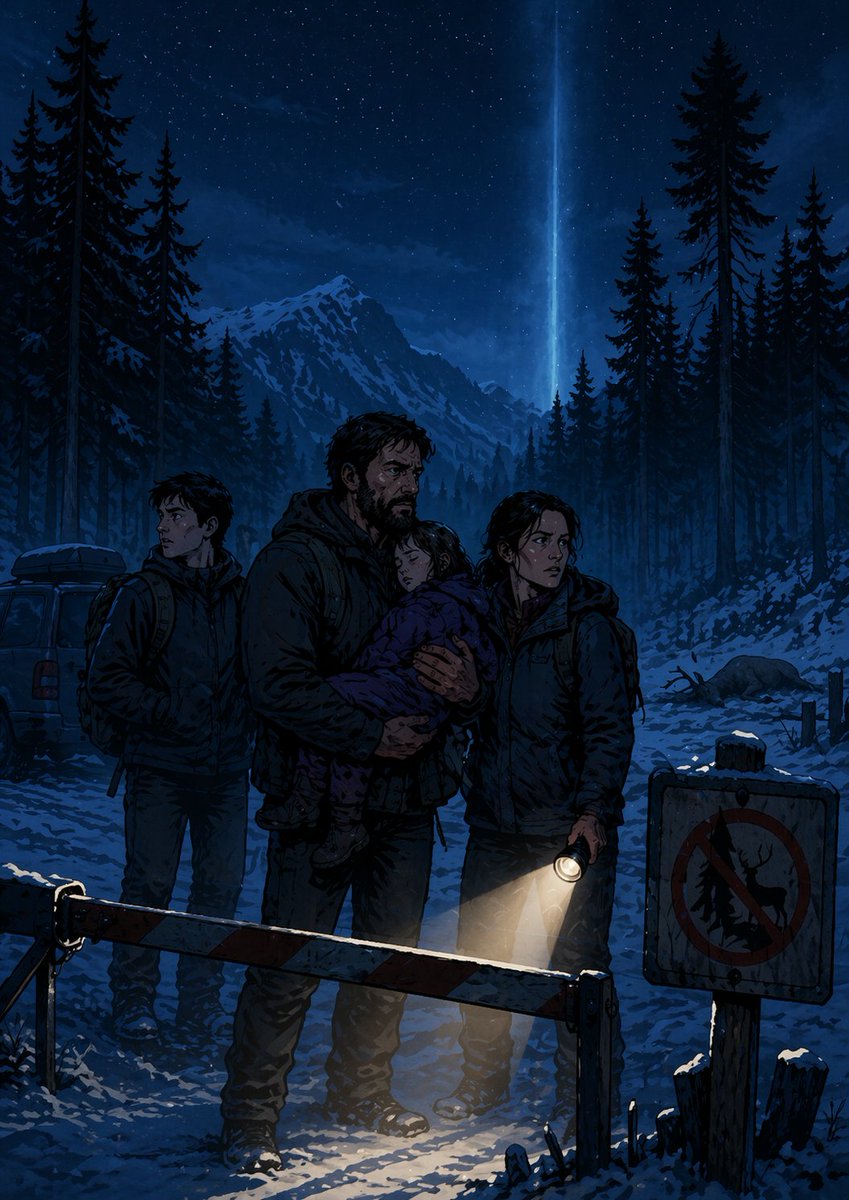 AI Prompt for Dark Fantasy Book Cover with Group in Snowy Landscape