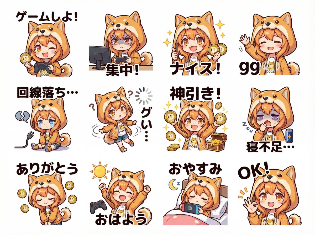 AI Prompt for Deformed Cute Shima-enaga Bird LINE Stickers