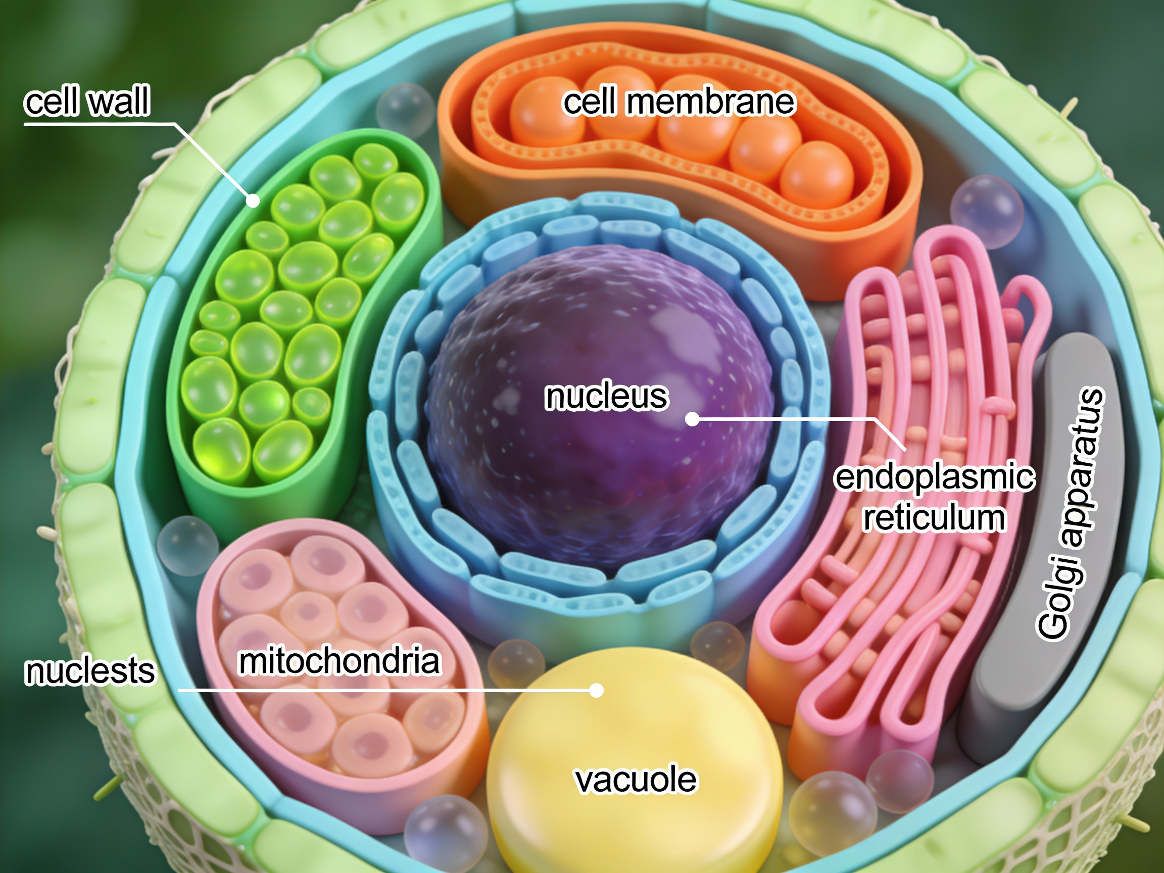 AI Prompt for Detailed 3D Plant Cell Illustration with Labels