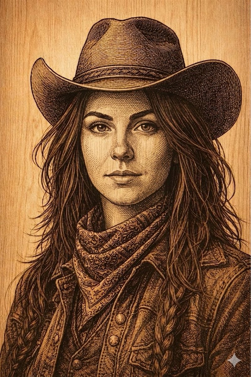 AI Prompt for Detailed Western Outlaw Pyrography Portrait