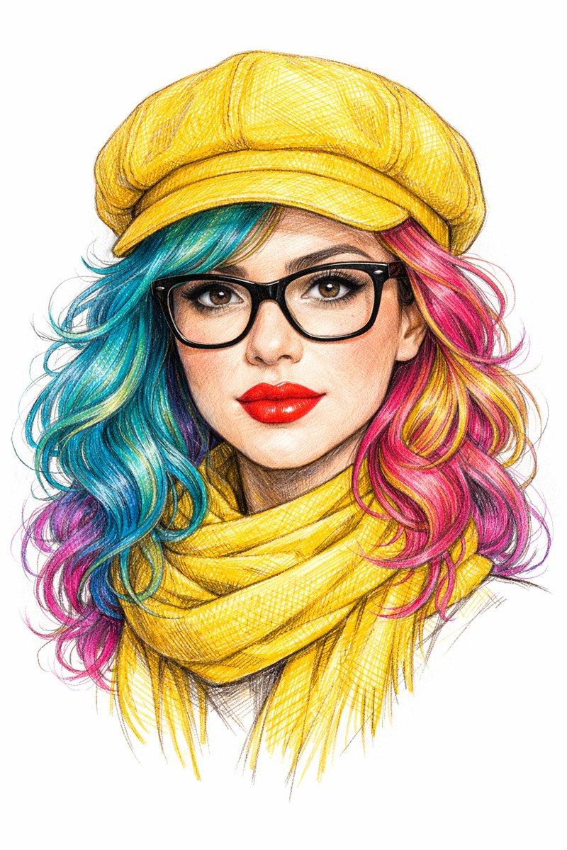 AI Prompt for Digital Line Art Portrait Illustrations with Accessories