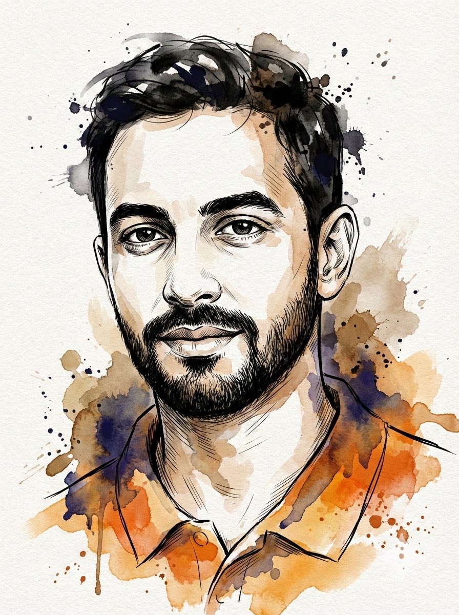 AI Prompt for Digital Portrait from Photo in Illustrative Style