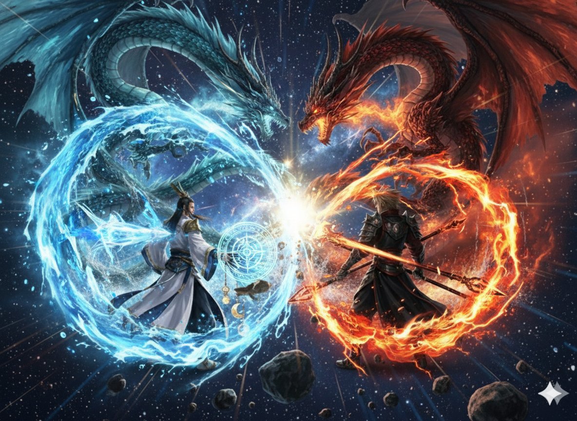AI Prompt for Dragon Fantasy Battle Scene with Minor Characters