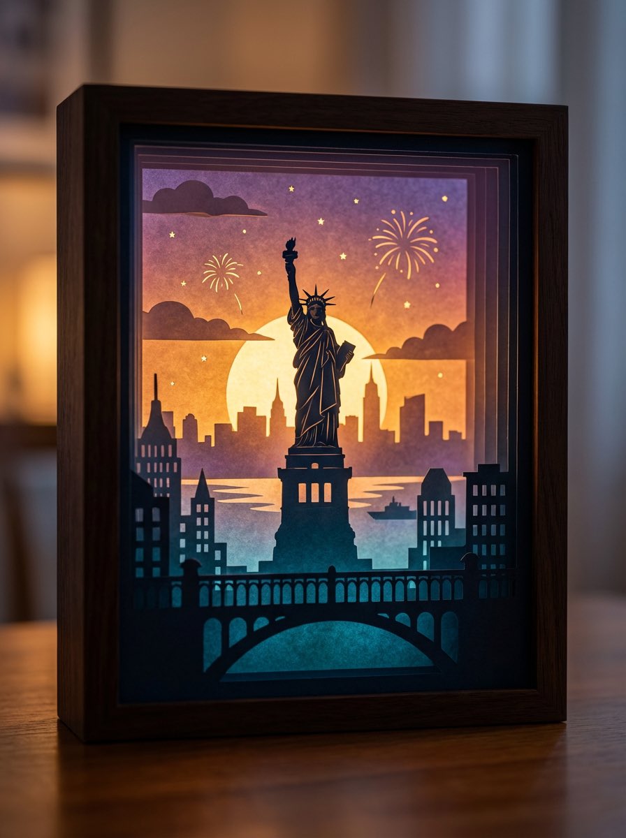 AI Prompt for Dreamy 3D Paper Cut Light Box Artworks