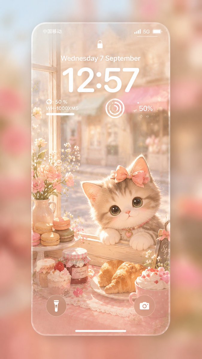 AI Prompt for Dreamy Pastel iPhone Lock Screens with Kitten