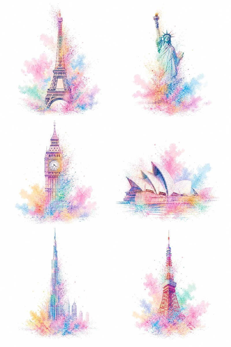 AI Prompt for Dreamy Pastel Landmark Dissolution