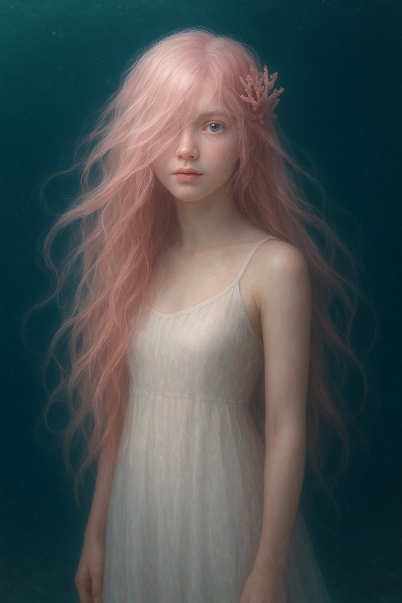 AI Prompt for Dreamy Underwater Portrait with Pastel Hair