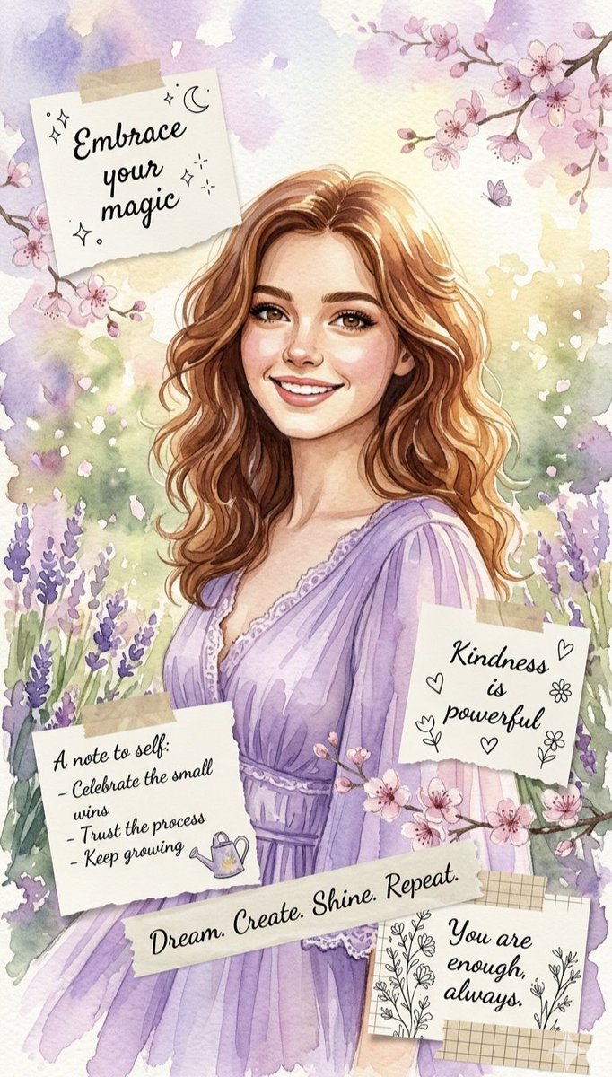 AI Prompt for Dreamy Watercolor Poster with Inspirational Quote