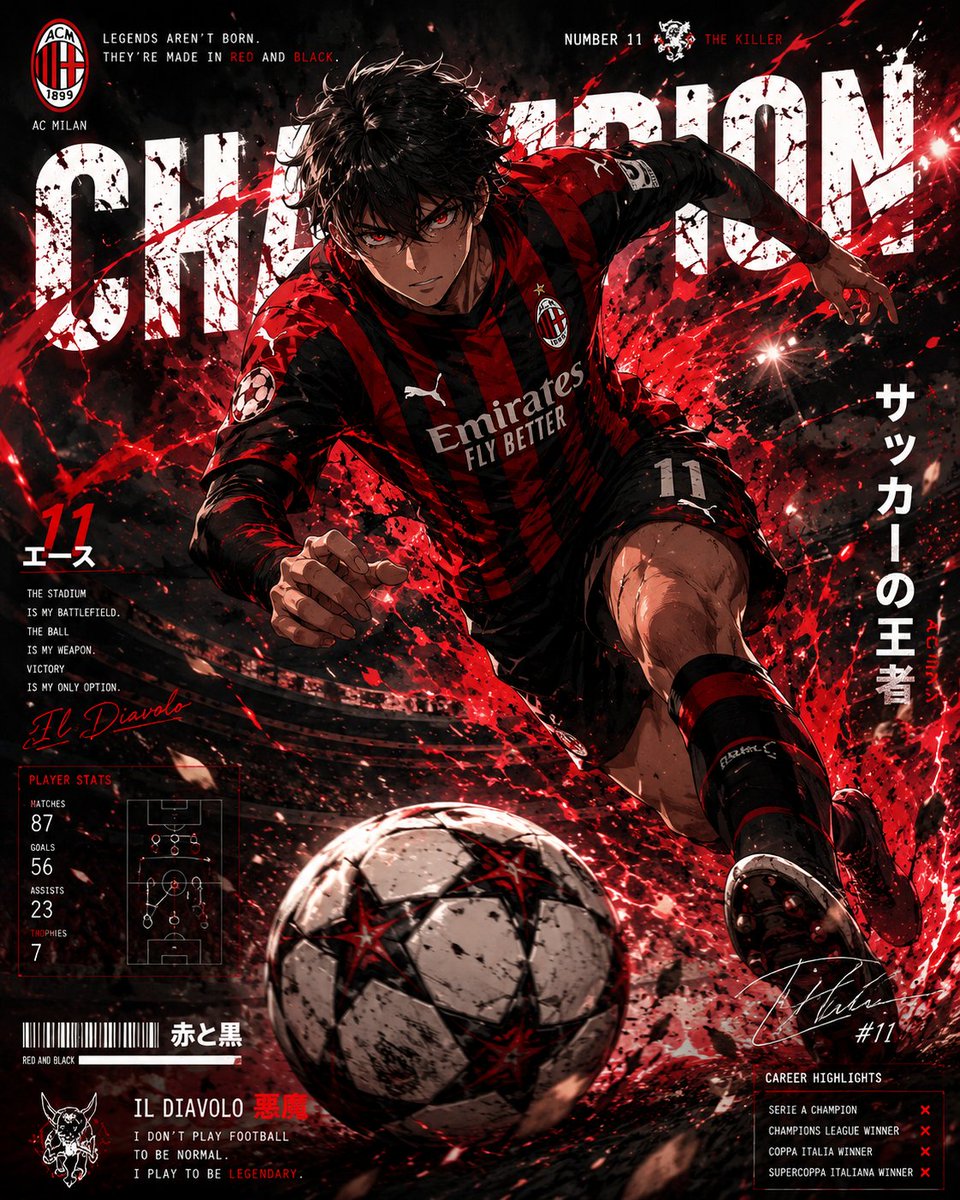AI Prompt for Dynamic Anime-Inspired Football Championship Poster