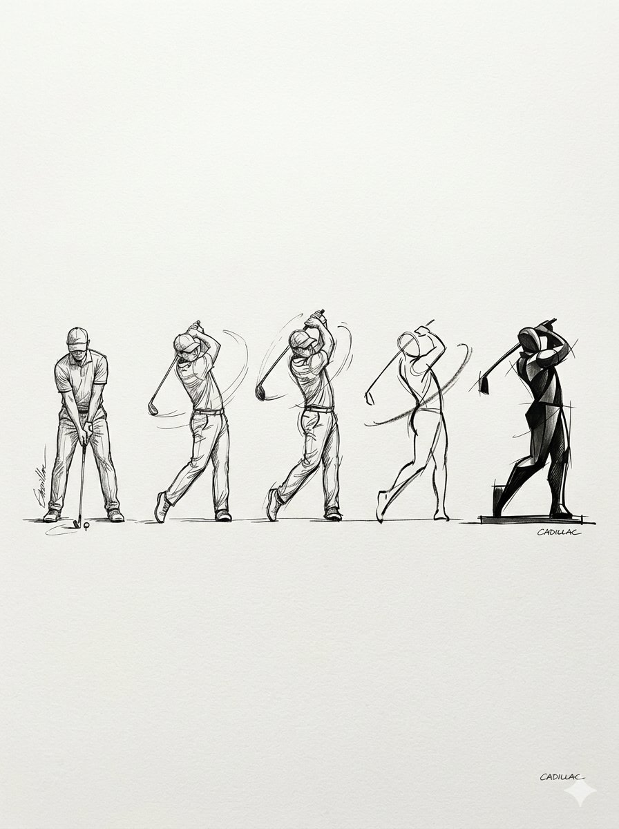AI Prompt for Dynamically Animated Golf Swing Infographic