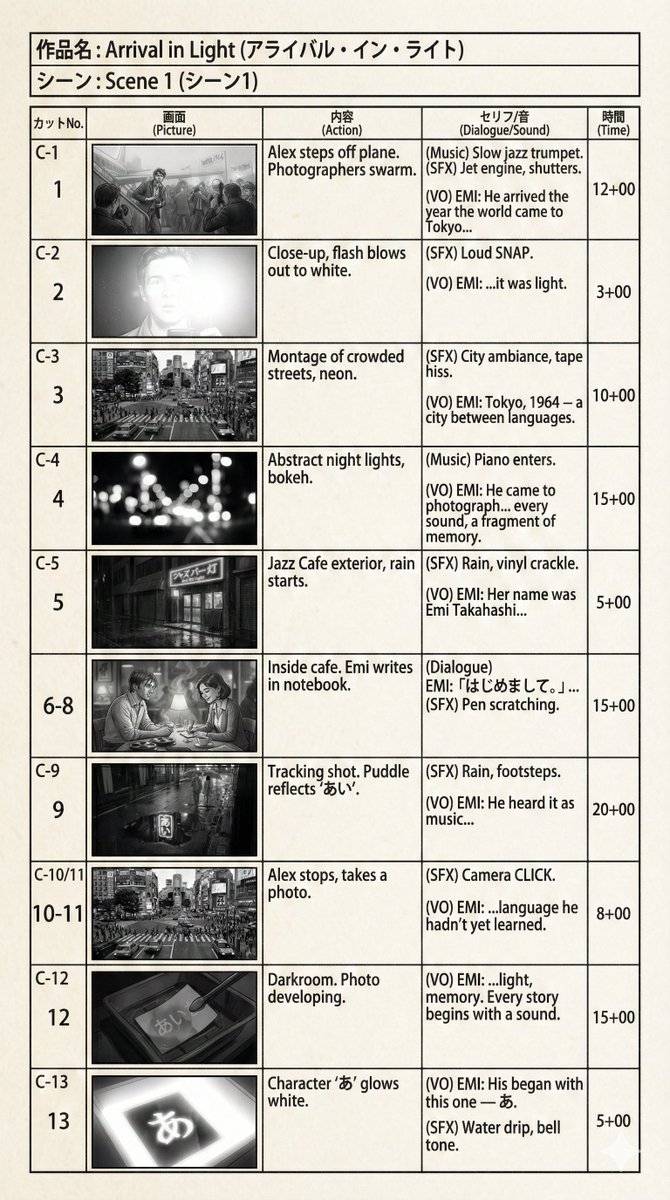 AI Prompt for E-Konte (Japanese Storyboard) Creation with Scene Description