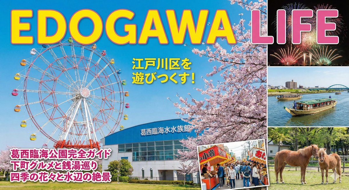 AI Prompt for Edogawa Ward Tourist Magazine Cover Design
