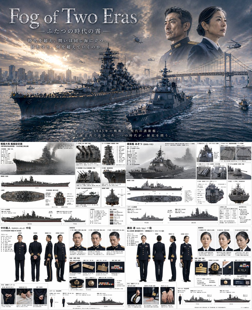 AI Prompt for Epic Dual-Era Naval Drama Posters & Infographics