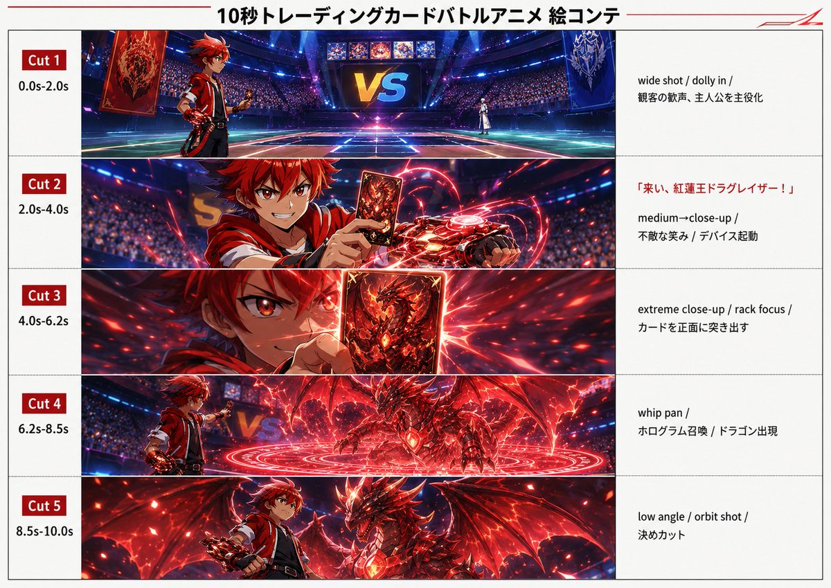 AI Prompt for Epic Trading Card Battle Anime Storyboard
