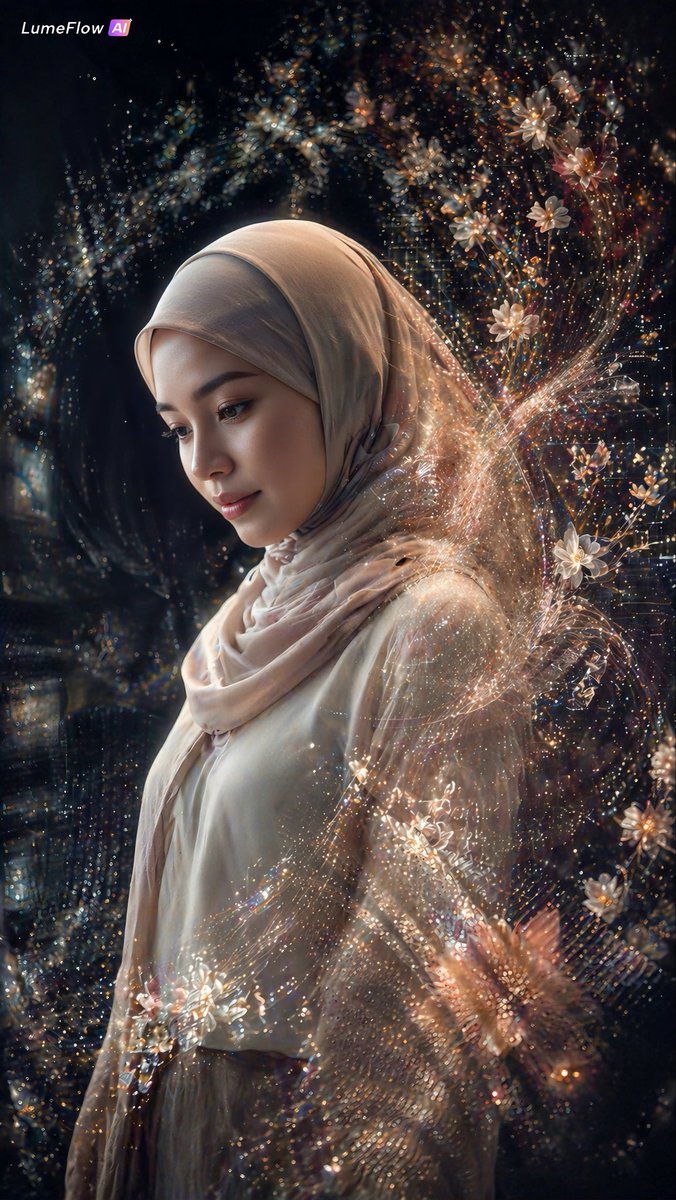 AI Prompt for Ethereal Hijab Portrait in Golden Light
