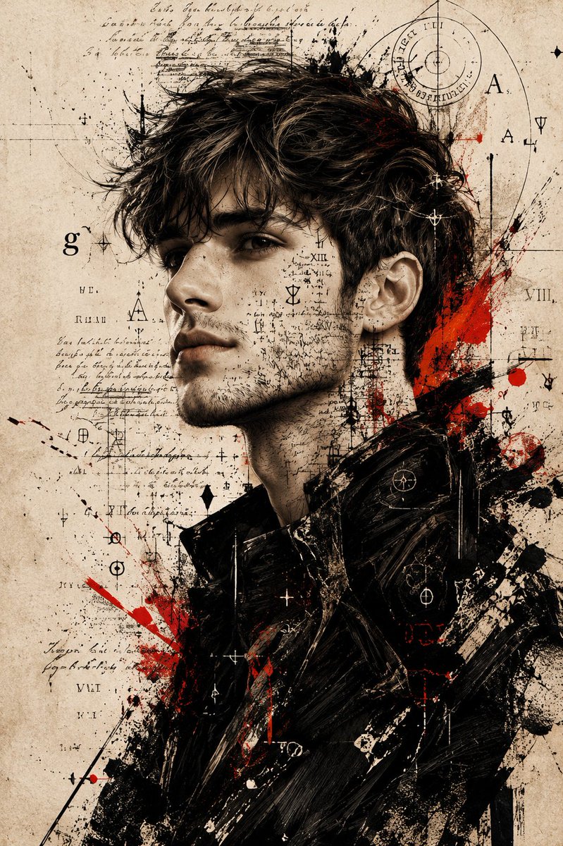 AI Prompt for Expressive Mixed-Media Ink Portrait Art