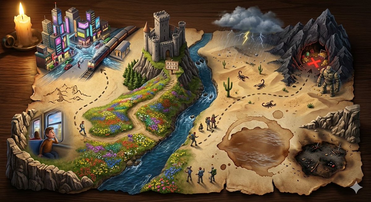 AI Prompt for Fantasy 3D Adventure Map with Hand-Drawn Elements