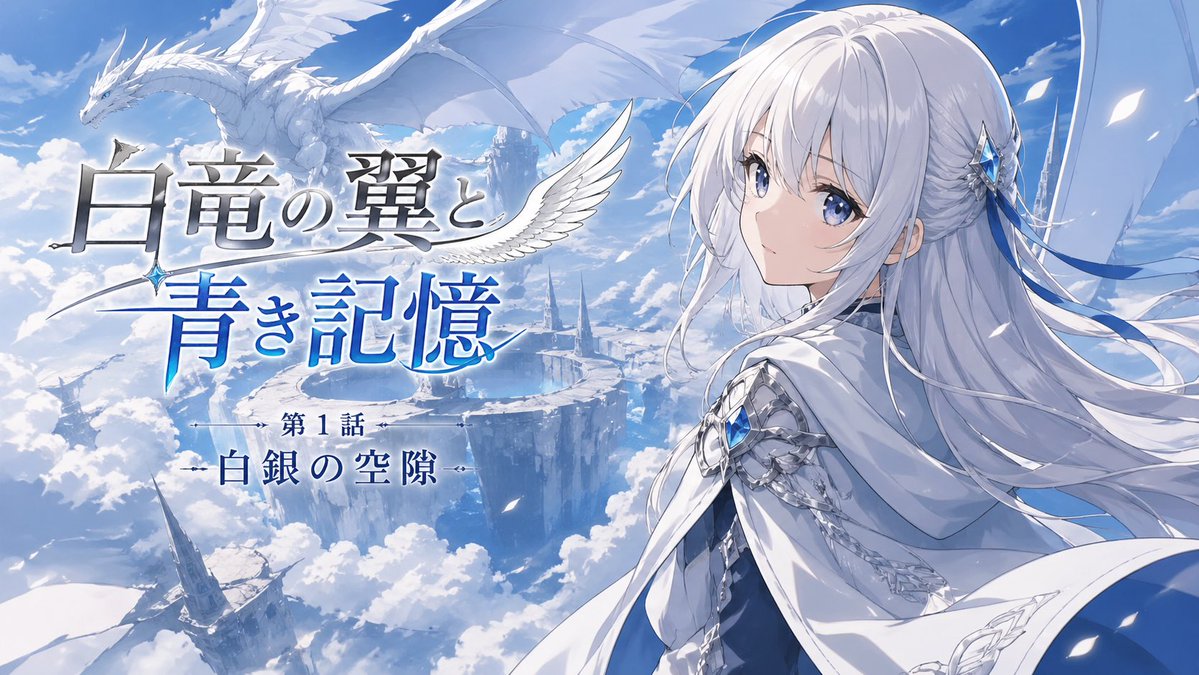 AI Prompt for Fantasy Anime Poster with White Dragon and Sky Islands