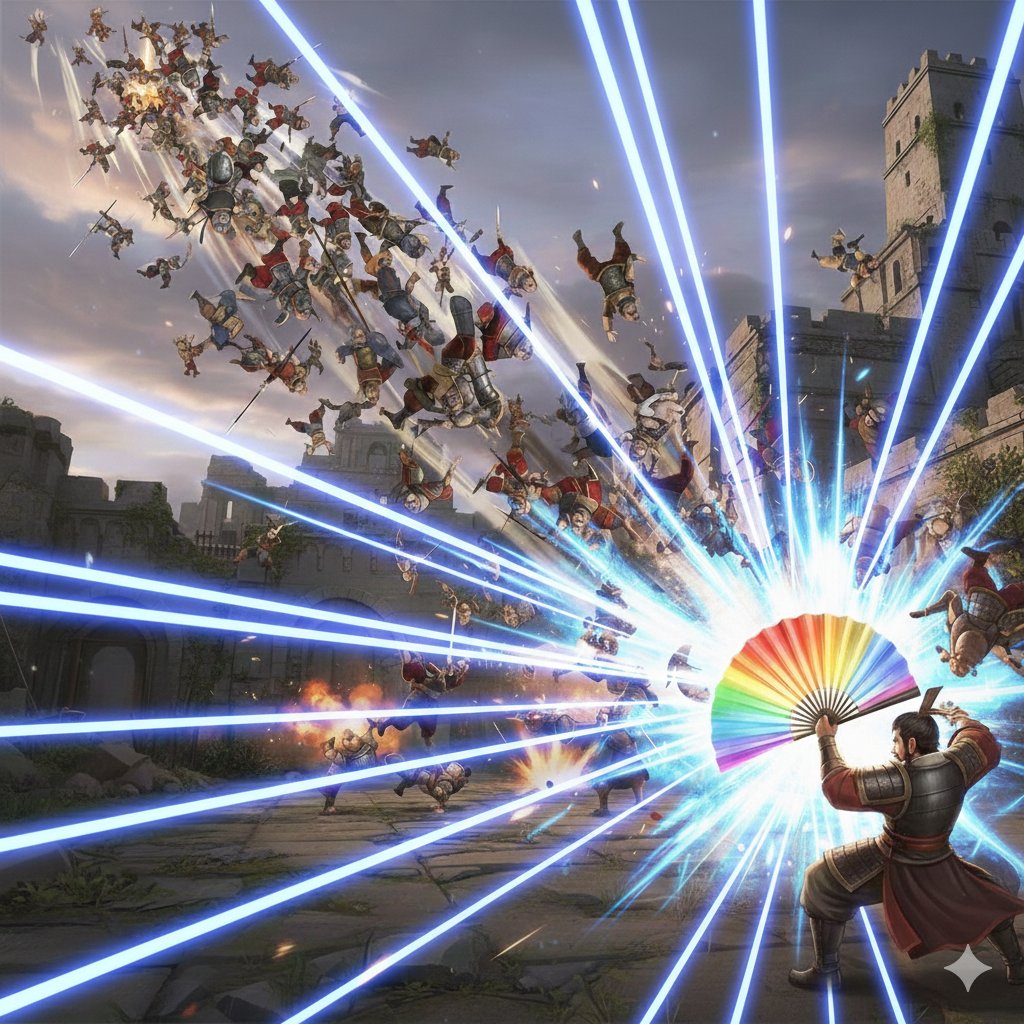AI Prompt for Fantasy Character Illustration: Musou Ranbu Scene
