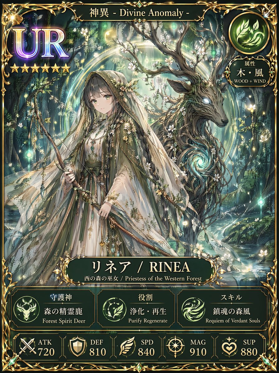 AI Prompt for Fantasy Forest Priestess Card