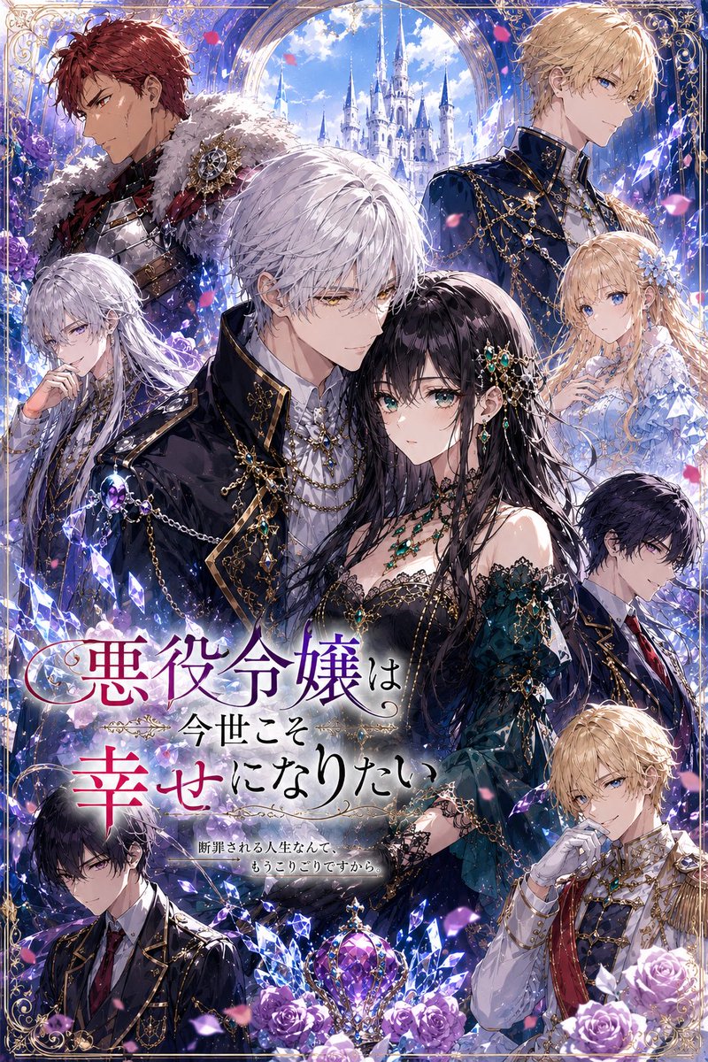 AI Prompt for Fantasy Japanese Novel Cover Art with Noble Characters