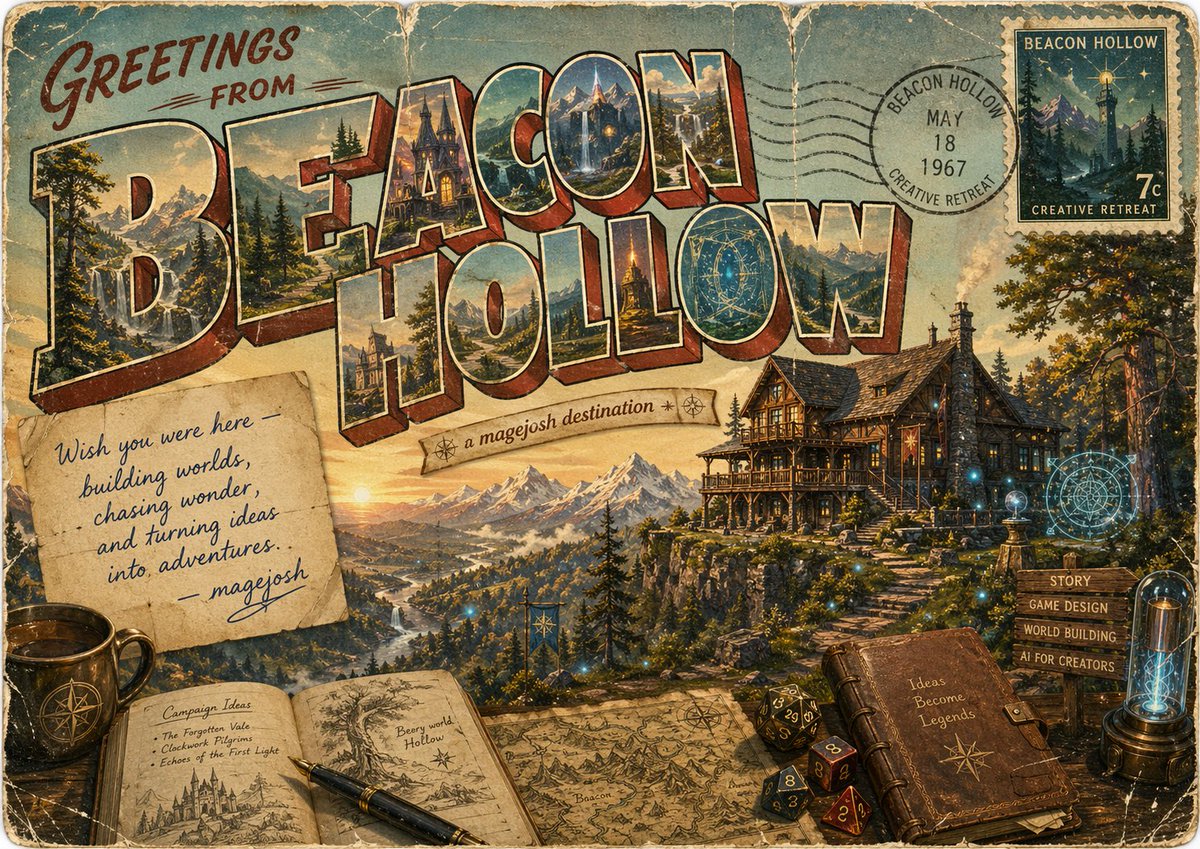 AI Prompt for Fantasy Landscape Illustration with Vintage Retro Aesthetic