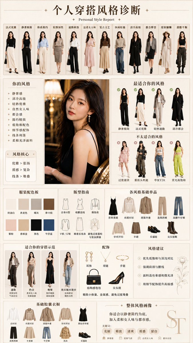 AI Prompt for Fashion Infographic: Personal Style Diagnosis Report