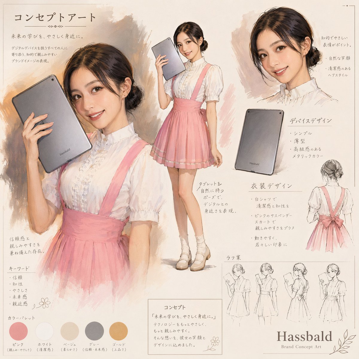 AI Prompt for Fashionable Japanese Tablet Brand Concept Art